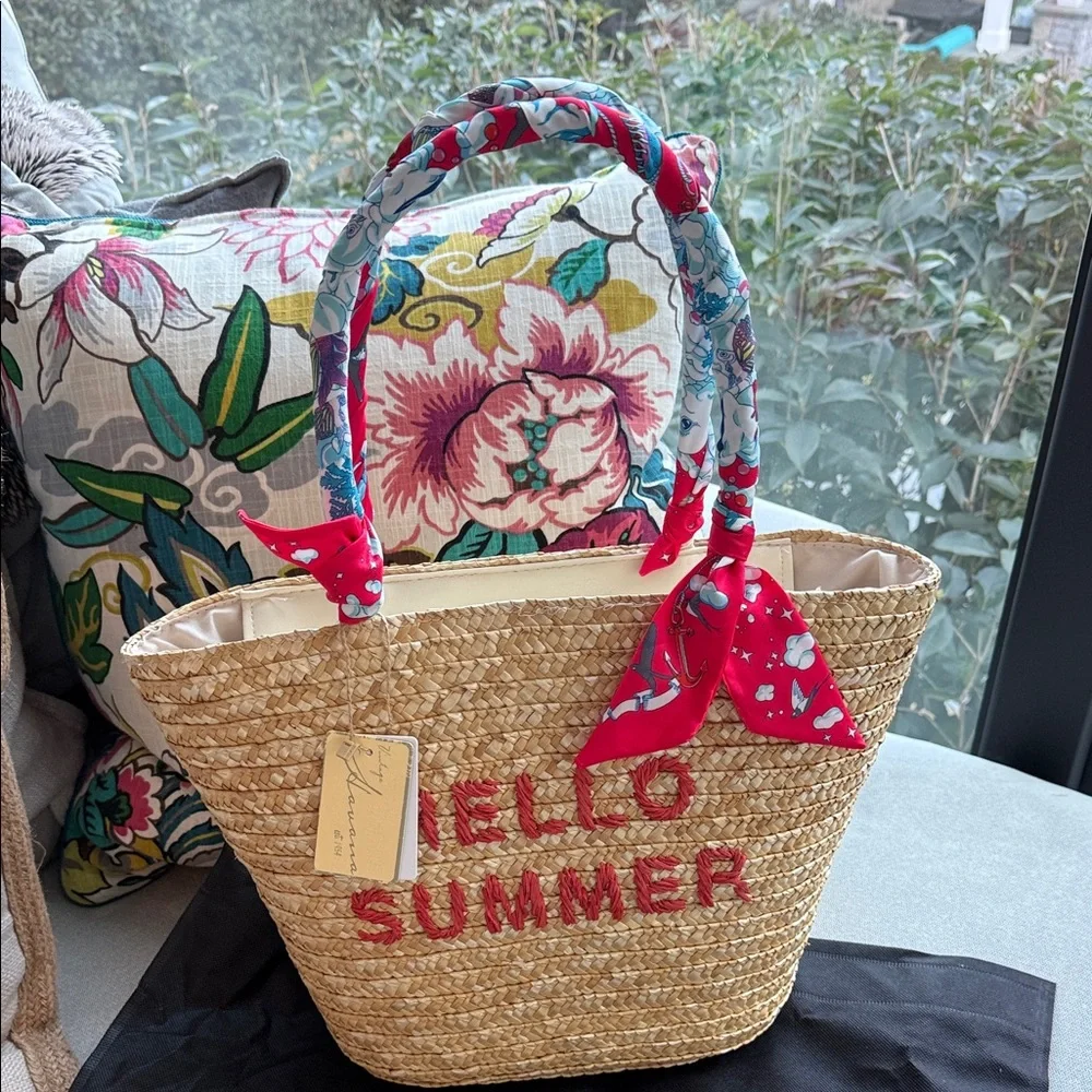 Twilly Zip Top Tote Bag w Scarves NWT Vintage Havana HELLO SUMMER 🌞